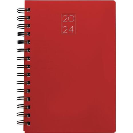 Ημερολόγιο ημερήσιο Spiral PP_A 14x21 2024 με εύκαμπτο εξώφυλλο κόκκινο